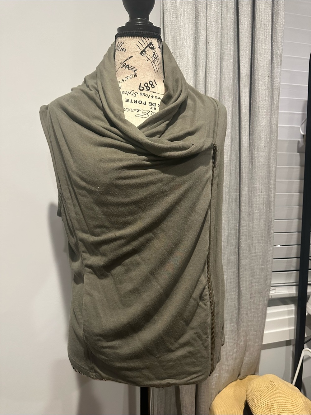 Halogen Olive Green Sleeveless Cowl Neck Sweater Vest